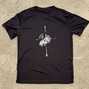 Black Compass Graphic Swim Shirt